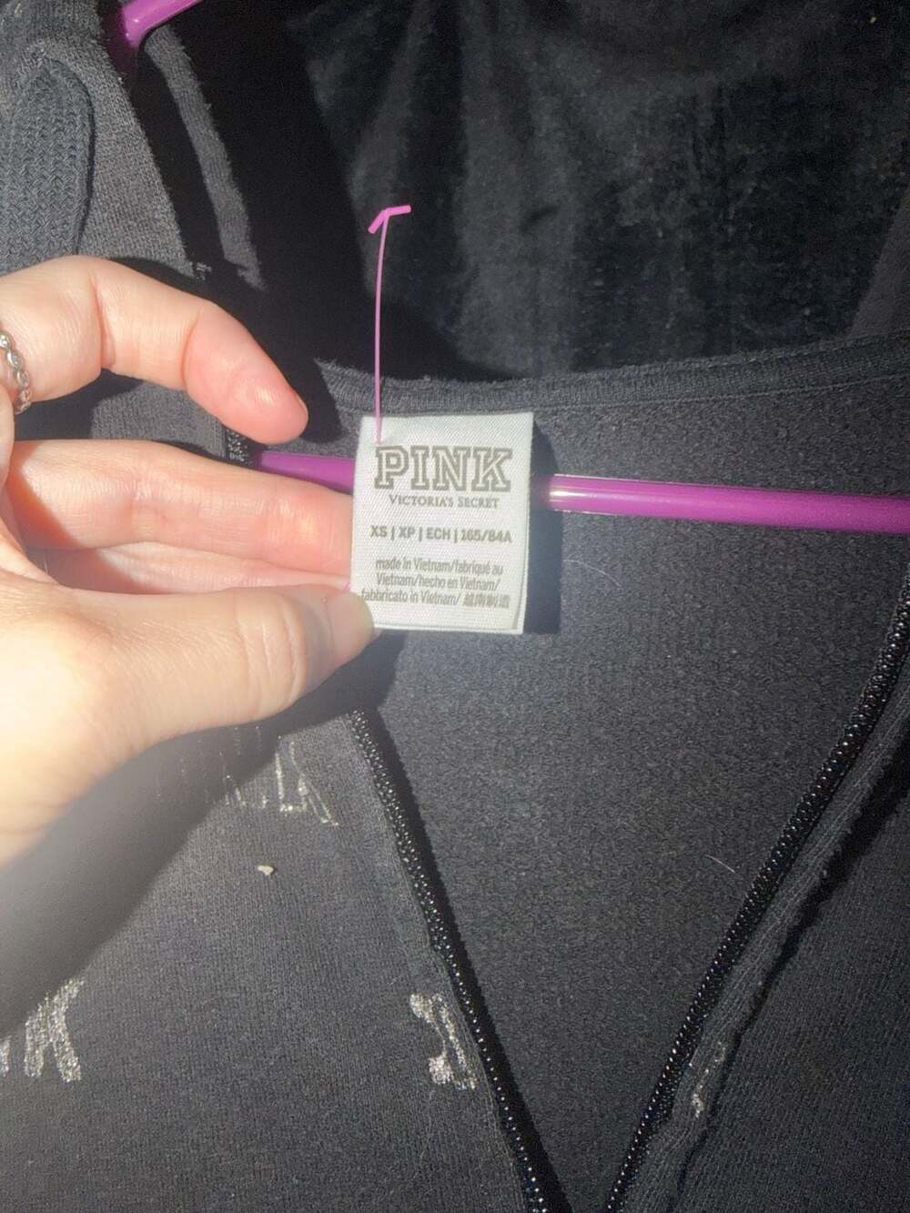 Victoria's Secret PINK All-Over Logo Zip-Up Hoodie and Jogger Set Size XS - Picture 3 of 5